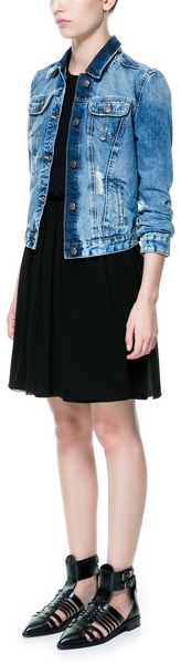 Zara Basic Denim Jacket - Lyst