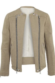 Balmain Knitted Biker Jacket - Lyst