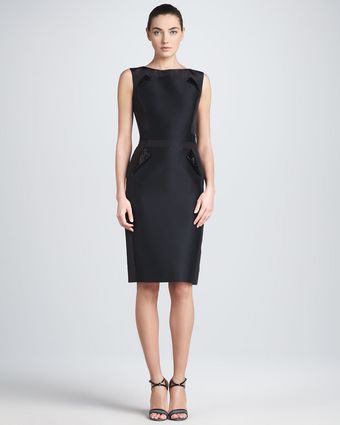Carolina Herrera Sleeveless Mikado Sheath Dress - Lyst