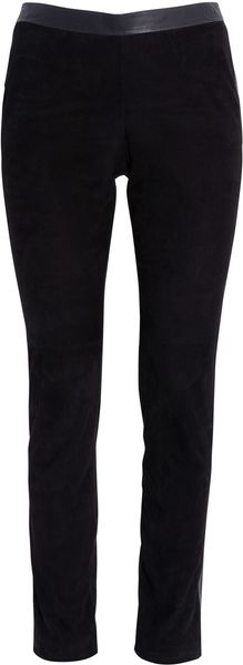 Day Birger Et Mikkelsen Suede Leather Strip Pants - Lyst