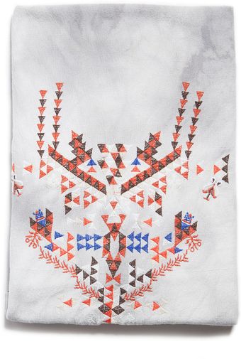 Zara Dyed Velour Scarf with Ethnic Embroidery - Lyst