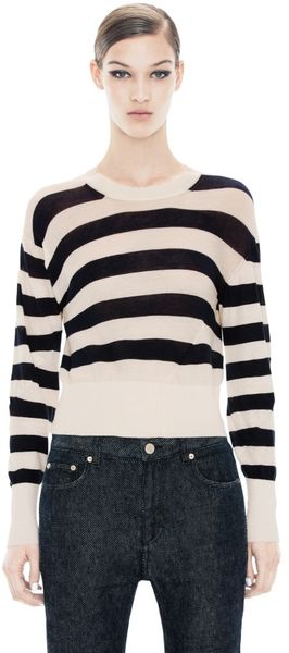 Acne Lia Stripe Navy White - Lyst