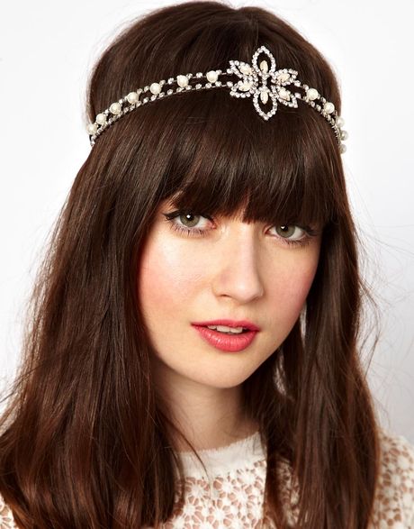 Asos Flapper Hair Band in White (cream) | Lyst