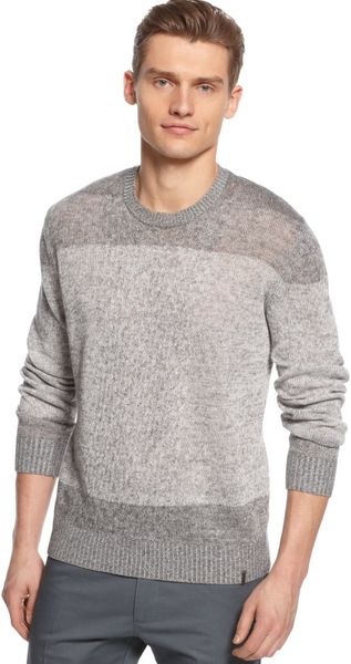 Calvin Klein Linenblend Cable Front Sweater - Lyst