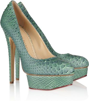 Charlotte Olympia Python Effect Leather Pumps - Lyst