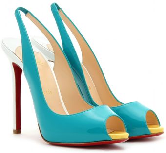 Christian Louboutin Patent Leather Peep Toe Pumps - Lyst