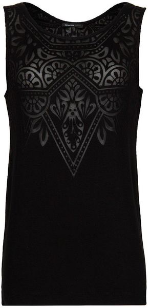 Mango Ethnic Devoré Top - Lyst