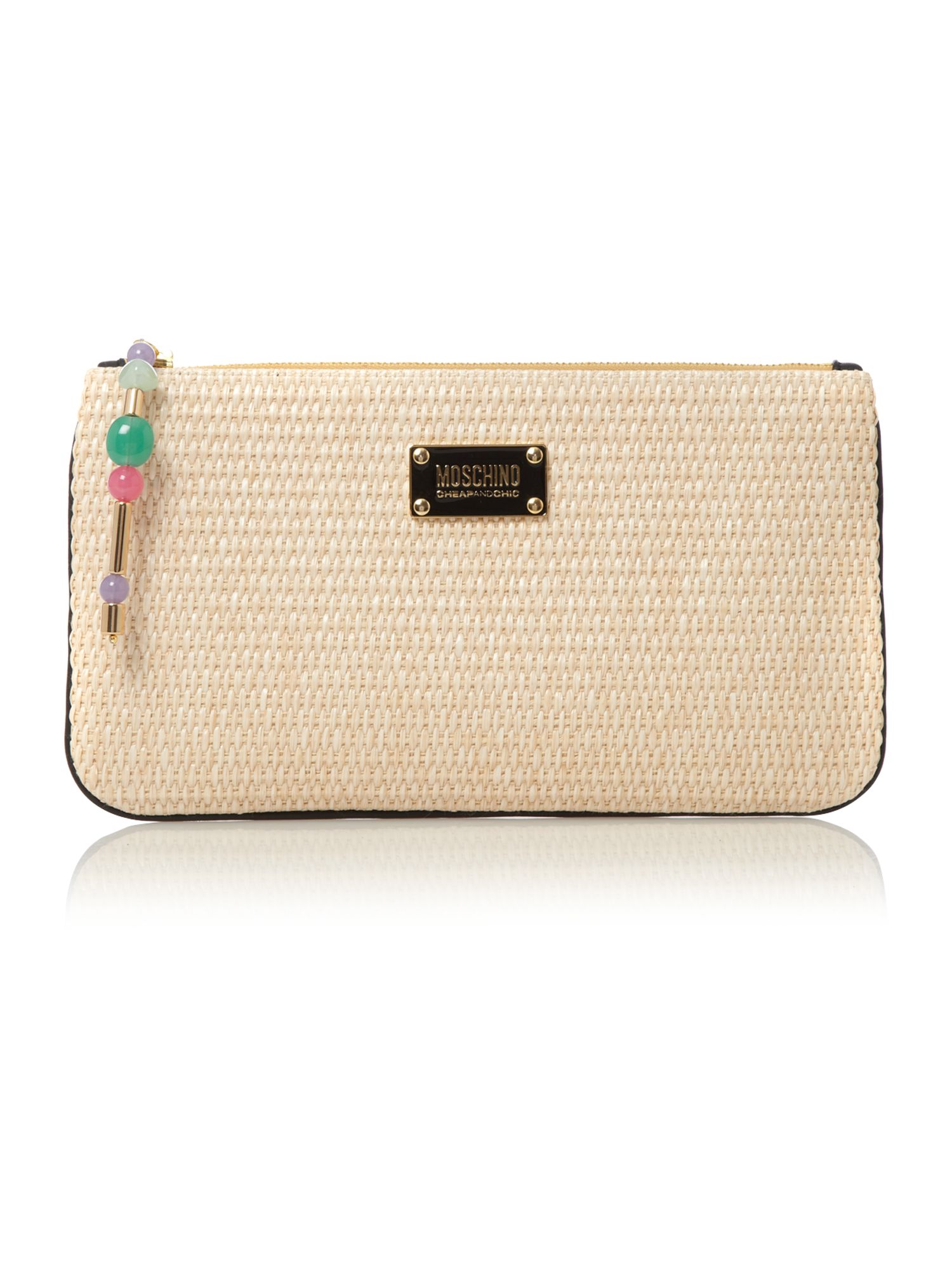Moschino Cheap & Chic Raffia Clutch Bag in Beige (neutral) Lyst