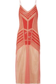 Alberta Ferretti Beaded Silkchiffon and Tulle Dress - Lyst