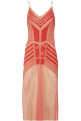 Alberta Ferretti Beaded Silkchiffon and Tulle Dress