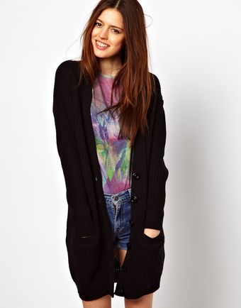 ASOS Collection Asos Long Coatigan in Chunky Rib - Lyst