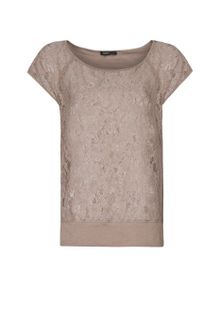 Mango Lace Panel T-Shirt - Lyst