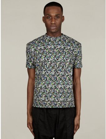 Raf Simons Mens Fence and Flower Print Tshirt - Lyst