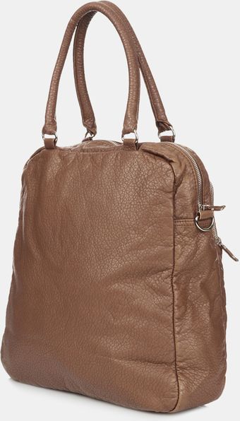Topshop Washed Faux Leather Satchel - Lyst