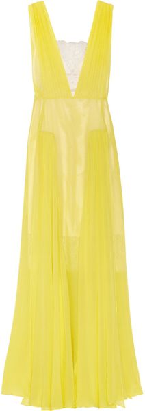 By Malene Birger Nadra Plunge front Silk chiffon Gown - Lyst