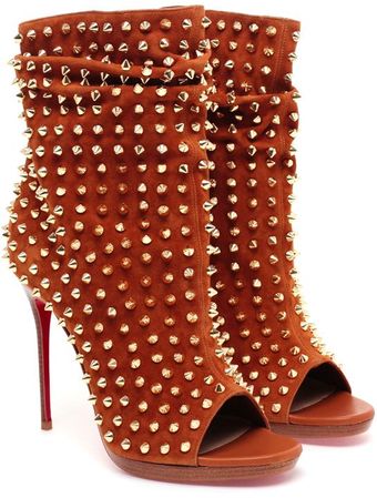 Christian Louboutin Guerilla Studded Suede Ankle Boot - Lyst