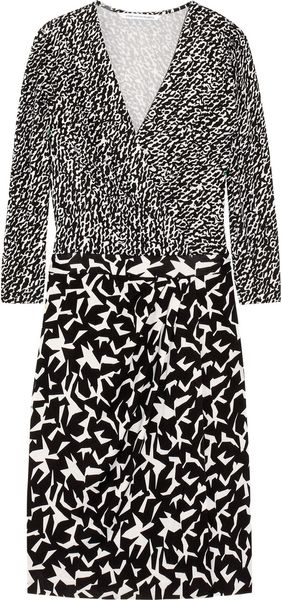 Diane Von Furstenberg Printed Wrap Effect Dress - Lyst
