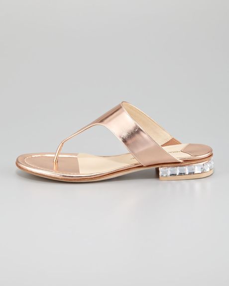 ... Connie Jewelheel Thong Sandal Rose Gold in Pink (ROSE GOLD) - Lyst