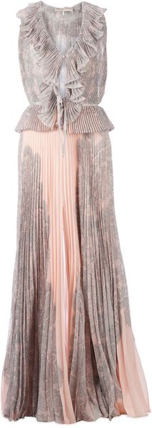 Emilio Pucci Pleated Full Length Dress - Lyst