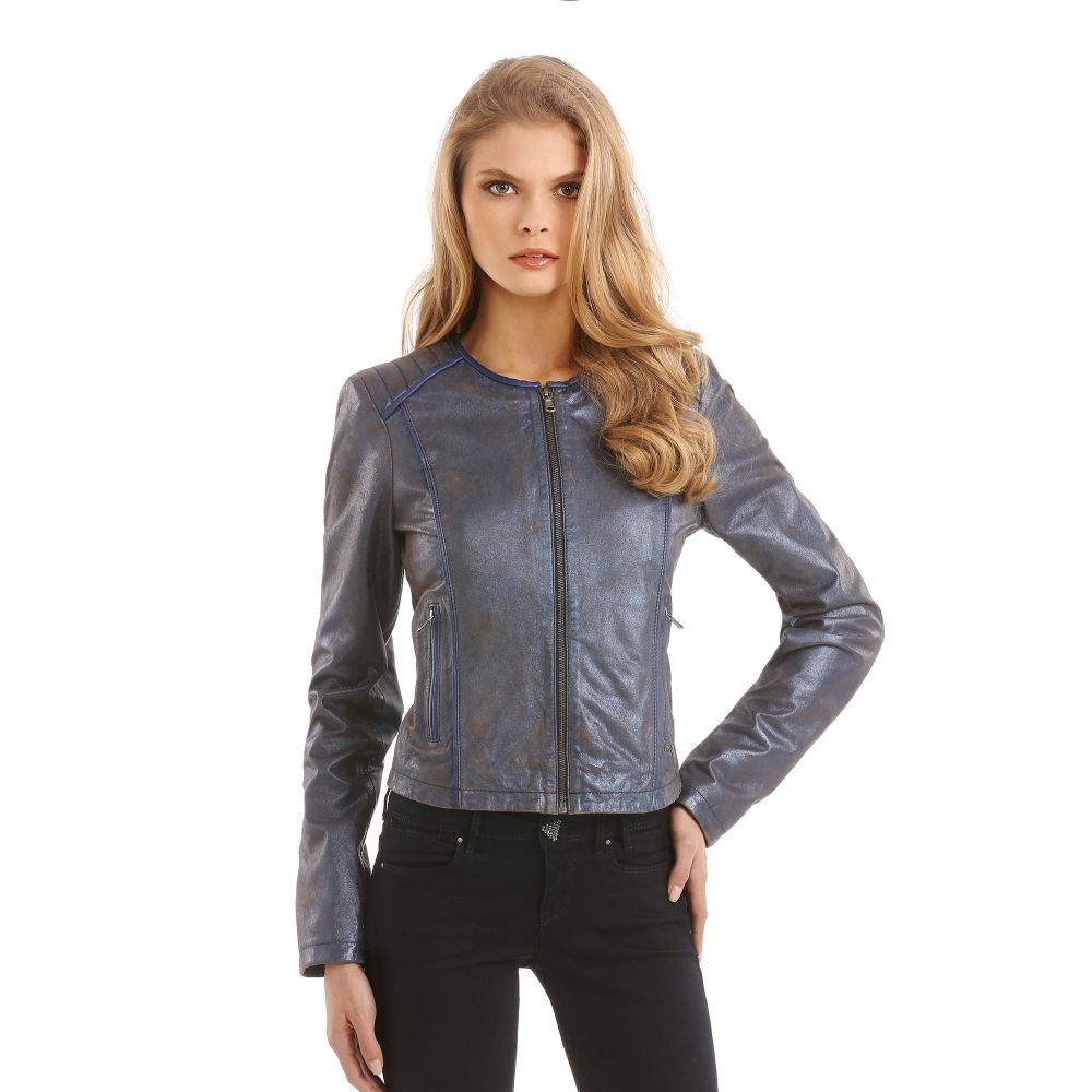 Guess Alike Leather Jacket in Gray (dark grey) Lyst
