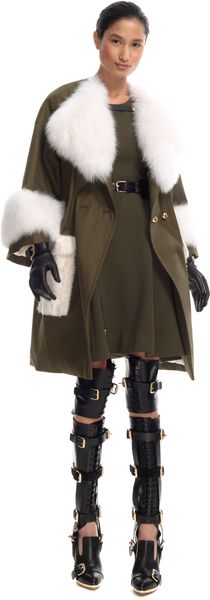 Prabal Gurung White Fox Patch Pocket Twill Coat - Lyst