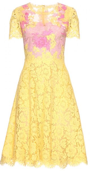 Valentino Lace Dress with Sheer Inserts - Lyst