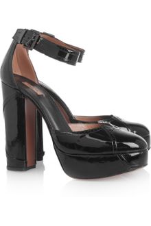 Alaïa Patent Leather Platform Sandals - Lyst