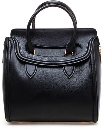 Alexander McQueen Heroine Grained Leather Handbag - Lyst