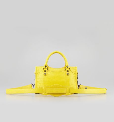 balenciaga mini city yellow