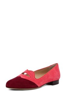 Charlotte Olympia Bisoux Flat in Watermelon Burgundy - Lyst