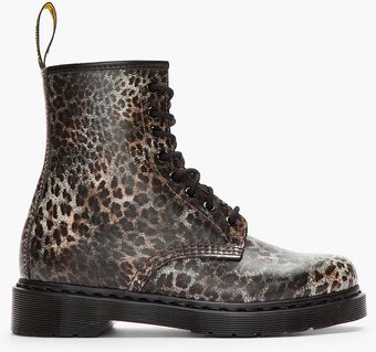 Dr. Martens Leopard Print Leather Boots - Lyst