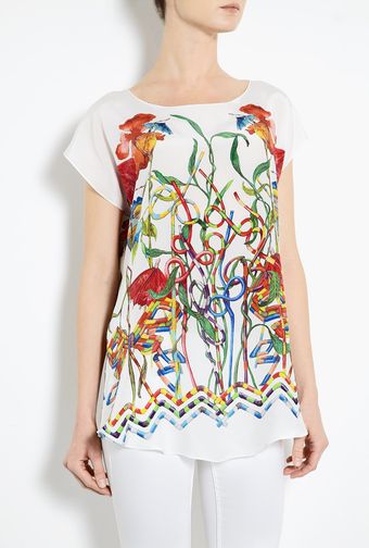 Hermione De Paula Seraphine Cocktail Print Silk Tunic - Lyst