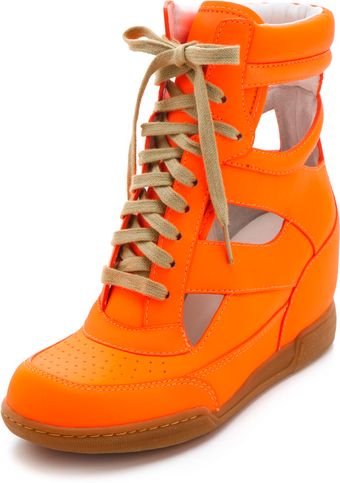 Marc By Marc Jacobs Neon Cutout Wedge Sneakers - Lyst