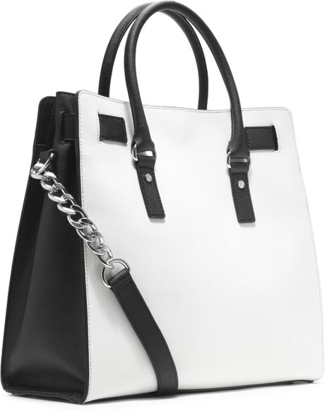 Michael Michael Kors Large Two Tone Tote in Gray (black/white) | Lyst