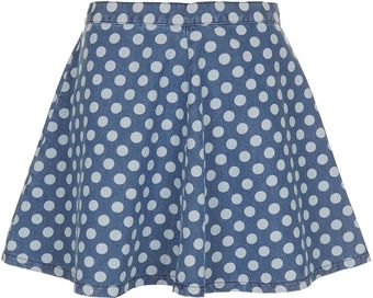 Moto Moto Spot Swing Denim Skirt - Lyst
