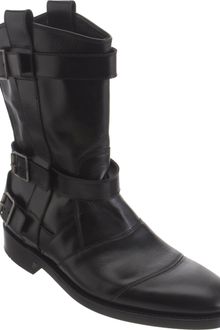Balmain Buckled Back Zip Moto Boot - Lyst