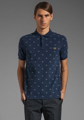 Fred Perry Laurel Print Shirt in Dark Carbon - Lyst