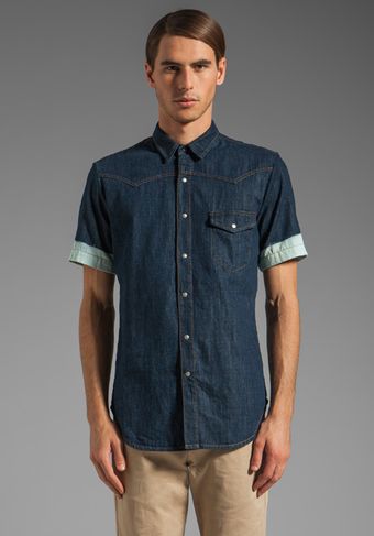 McQ by Alexander McQueen Ss Denim Shirt in Bleached Indigo - Lyst