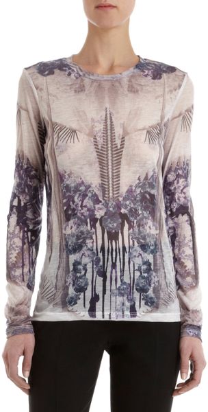 Prabal Gurung Floral Print Long Sleeve Tee - Lyst