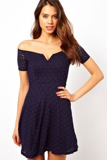 Tfnc Off Shoulder Skater Dress  - Lyst
