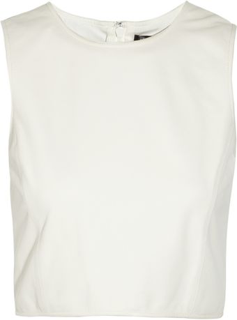 Theyskens' Theory Cropped Leather Tank - Lyst