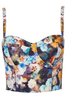 Topshop Multi Flower Print Corset - Lyst