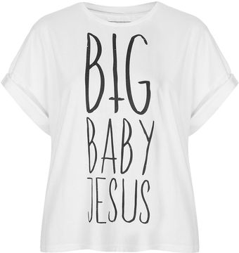 Topshop Jesus Slogan T-Shirt  - Lyst