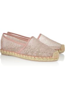 Valentino Chantilly Lace and Mesh Espadrilles - Lyst