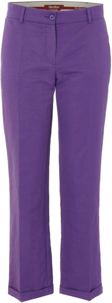 Max Mara Studio Aia Cropped Straight Leg Trousers - Lyst