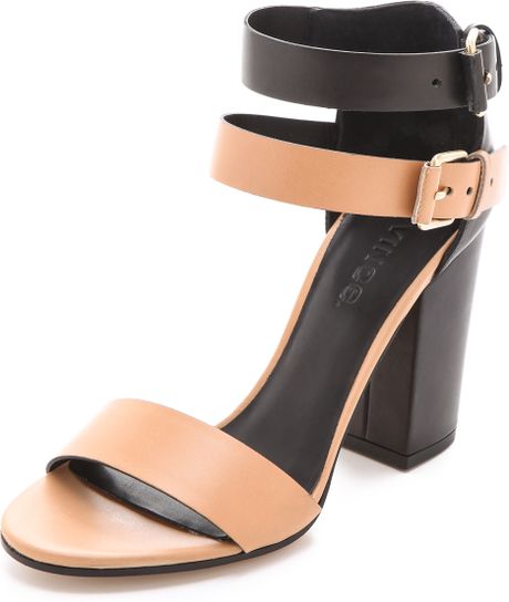 Vince Lana Double Strap Sandals in Beige (black) | Lyst