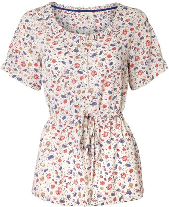Linea Weekend Ladies Floral Button Detail Tie Waist Blouse - Lyst