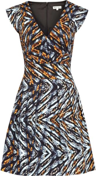 Reiss Amyline Sahara Print Fit and Flare Dress - Lyst