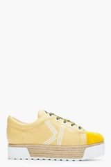 Kenzo Yellow Leather Sneeky Espadrille Platform Sneakers