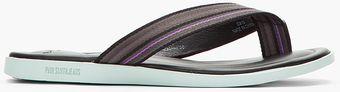 Paul Smith Black Striped Leather Taulua Sandals - Lyst